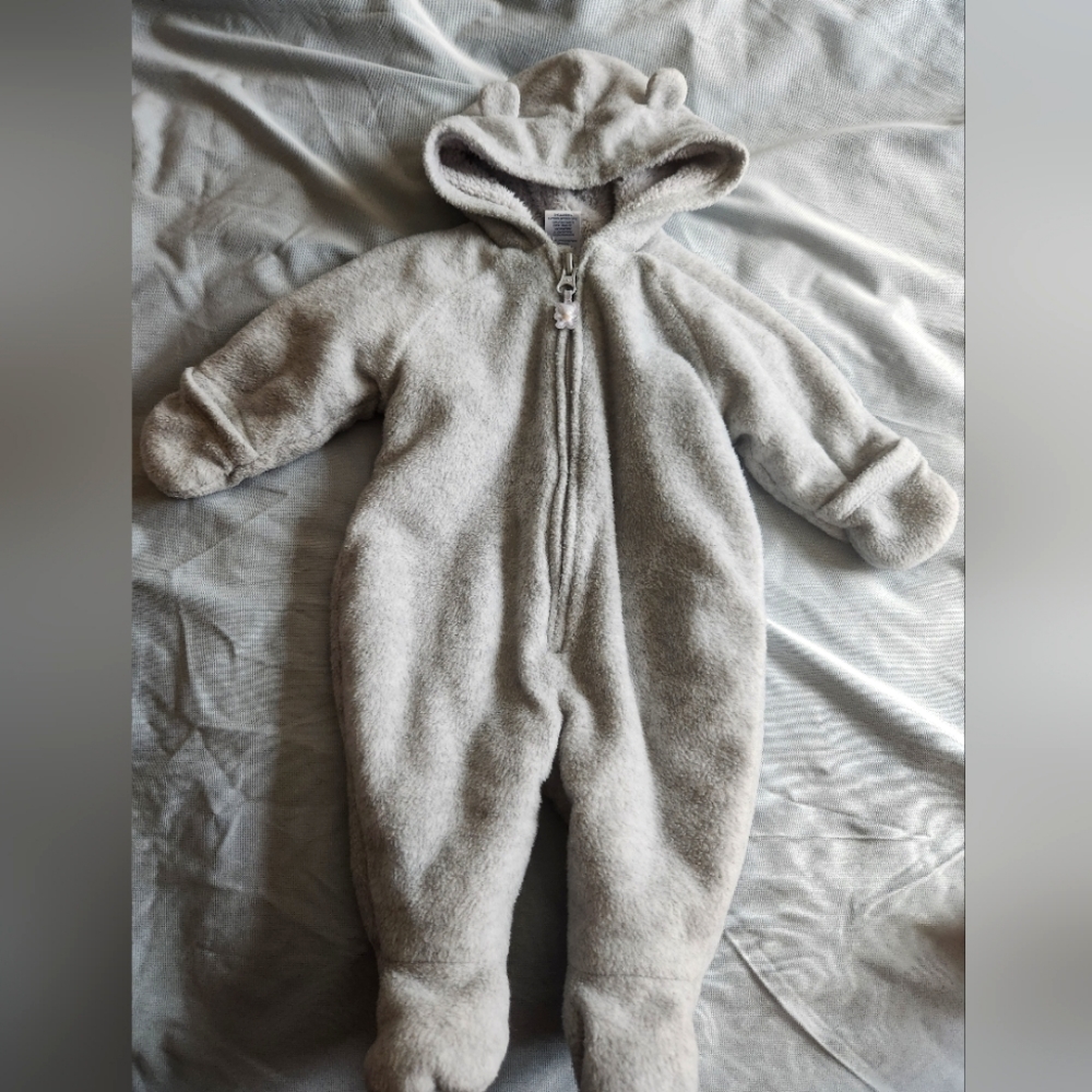 Light Grey, very soft infant snow suit!